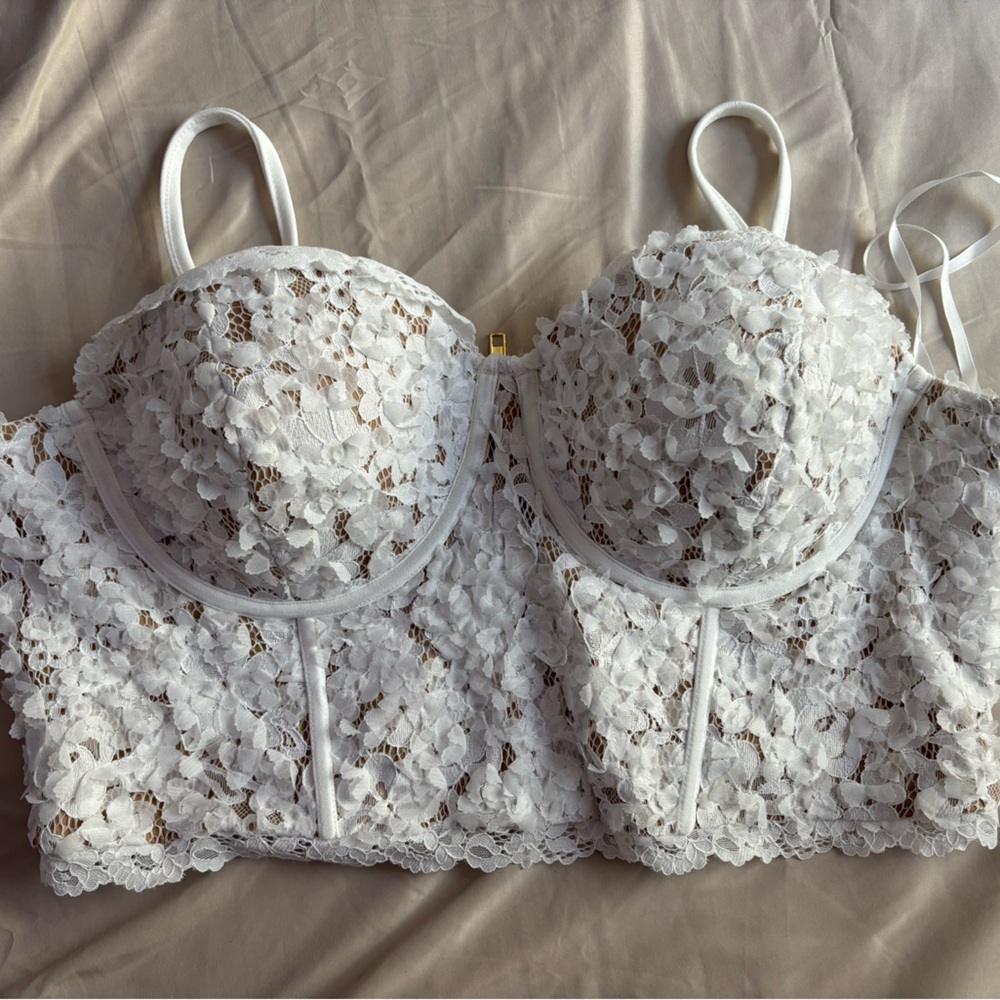Elegant White Lace Bralette